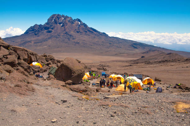 A view of Mawenzi peak from base camp of Mount Kilimanjaro, Tanzania.